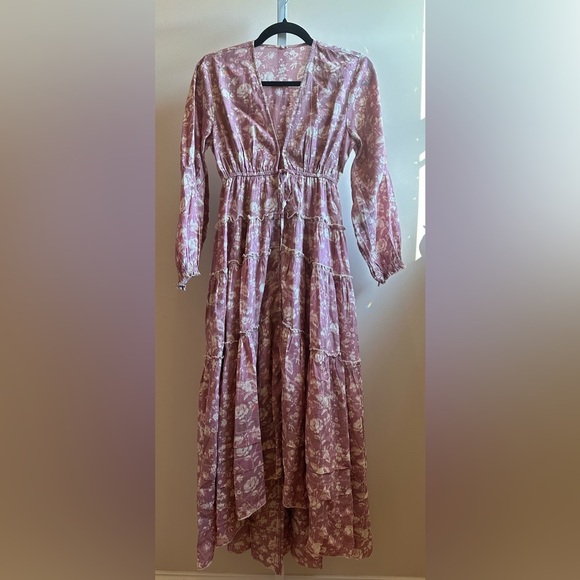 NWT Free People Pappiet Midi Dress XS Rose Combo Duster - Picture 4 of 14